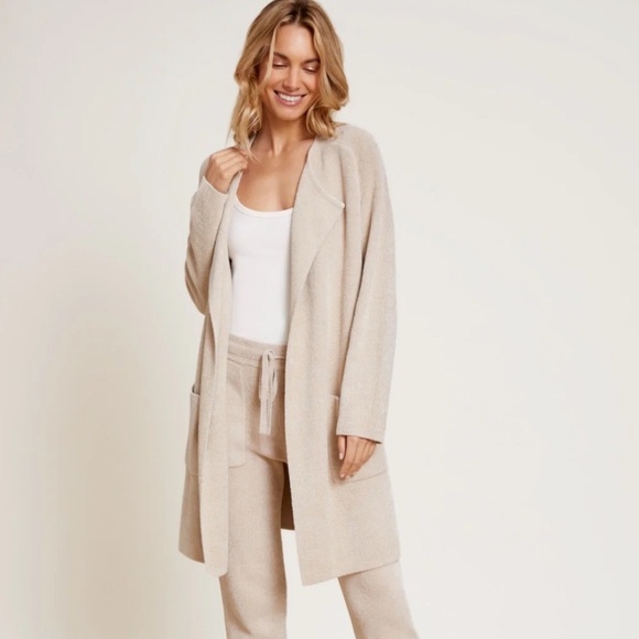 Barefoot Dreams Cozy Chic Ultra Lite Wide Collar Jacket Medium Sand Dollar NWT - Picture 1 of 9